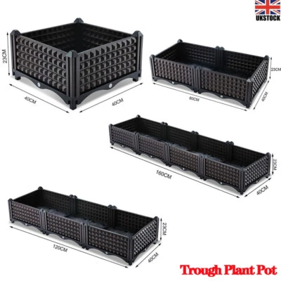 £16.86 • Buy Long Plastic Planter Trough Plant Pot Outdoor Garden Window Herb Flower Box 1PCS
