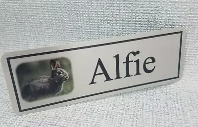 Personalised Rabbit Hutch Cage Door Name Plaque Sign With Picture And Any Name • £3.99