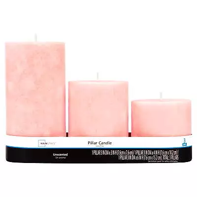 Mainstays Unscented Decorative Mottled Pillar Candles Set Pink Mottled ColorPink • $16.31