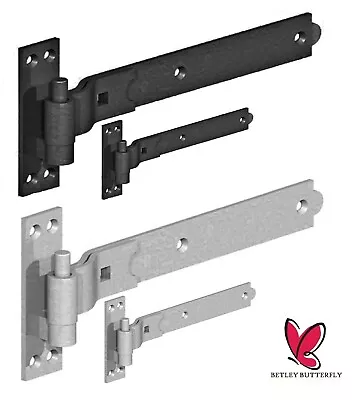 Hook And Band Hinges 10 -18  Gate Garage Heavy CRANKED Stable Shed Barn Door • £11.30