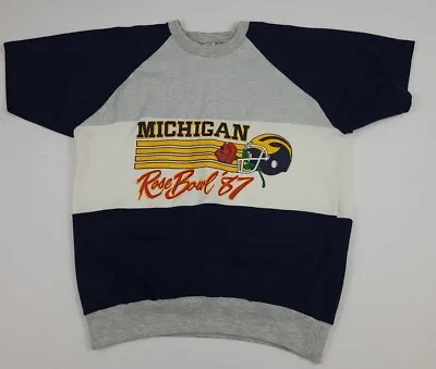 Vintage University Michigan Wolverines 1987 Rose Bowl Sweatshirt Rare USA Wolf • $124.99