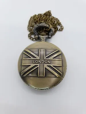 London Union Jack Flag Pocket Watch - New Battery • £14