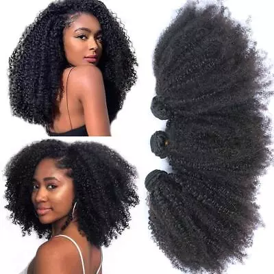 Mongolian Afro Kinky Curly Bundles Human Hair 14 14 14 Inch 4B 4C Afro Kinky ... • $99.68