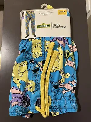 Sesame Street Men's Pajama Pants New NWT Lg Size 36-38 Big Bird Grover Elmo • $15.75