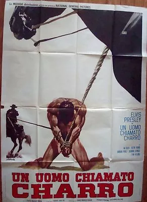 CHARRO! ELVIS PRESLEY Italian 4F Movie Poster 55x79 1969 P. Franco Art WESTERN • $300