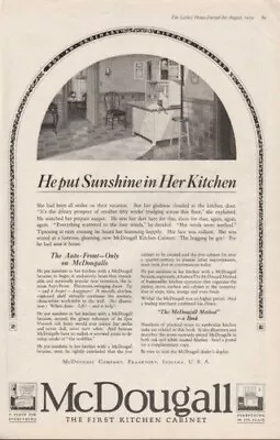 1919 Mcdougall Kitchen Cabinet Household Cupboard Hoosier Home Decor Ad 8555 • $21.95