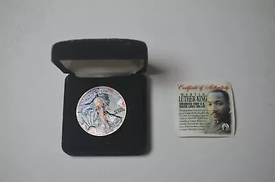 2002 Colorized Silver Eagle Dollar - Martin Luther King With Box & COA • $75