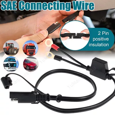 12V Motorcycle Battery Charger Terminal Ring Connector Cable Harness SAE Adapter • $7.34