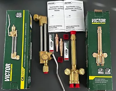 VICTOR Cutting Torch Set CA2460+ 315FC+and 2 Tips. NEW NEVER USED • $265