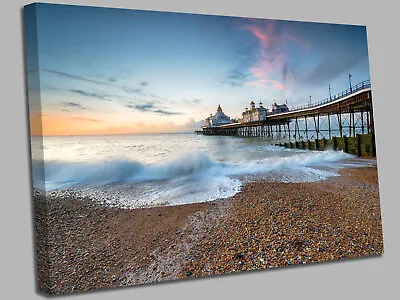 Dawn At Eastbourne Pier In East Sussex  Canvas Wall Art Picture Print • £22.98