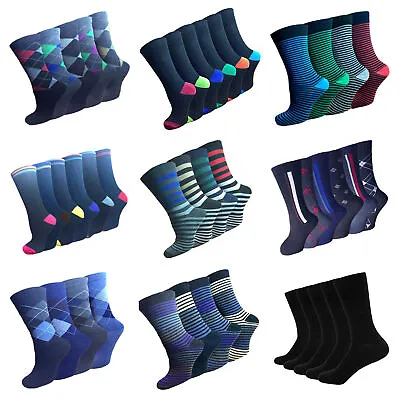 Mens Socks 6 - 12 Pairs Casual Work Sports Cotton Rich Designer Socks Size 6–11 • £7.94