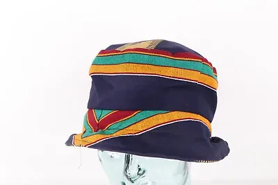 NOS Vintage 90s Streetwear Rainbow Striped Bucket Boonie Hat Cap Size L/XL • $40.45