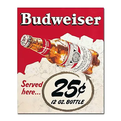Budweiser Beer Vintage Metal Sign Tin Retro Plaque Garage Bar Pub Man Cave • £3.99