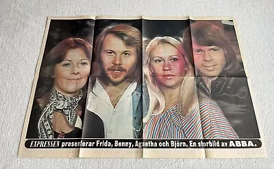 ABBA 1977 Agnetha Frida Björn Benny Swedish Large Poster 1970s Rare Vintage • £27.55