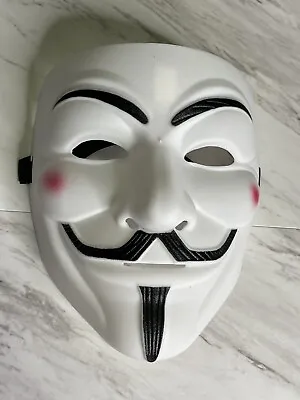 V For Vendetta Anonymous Guy Fawkes Protest Halloween Masquerade Mask [White] • $5