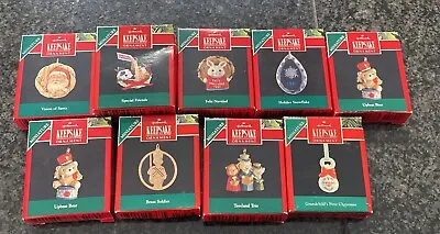 Lot Of 9 Hallmark Keepsake Miniature Christmas Ornaments ~ 1991 • $24.99