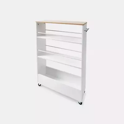 White Slimline Trolley Kitchen Storage Trolley Island With Wheels Particle Board • $42.75