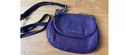 Michael Kors Crossbody Purse Purple Leather Handbag • $29.99