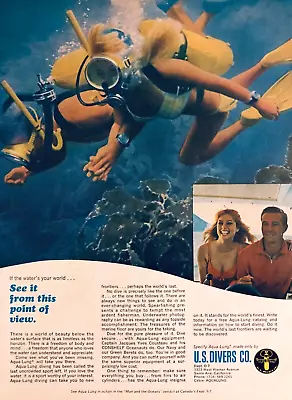 Aqua-lung Scuba/diving Equipment—u.s. Divers Co—vintage 1967 Magazine Print Ad • $8.40