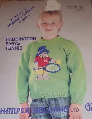 Harper Holland Knitting Pattern Boy's/Girls  DK Paddington Bear Plays Tennis • £1.60