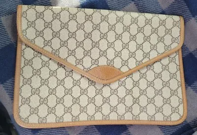 Vintage Gucci Monogram Envelope Clutch Bag • $265