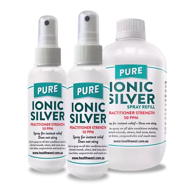 2 Colloidal/Ionic Silver Sprays And 500ml Refill    Practitioner Strength 50PPM  • $124