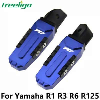 Universal Motorcycle Passenger Foot Pegs Pedal Aluminum For Yamaha R1 R3 R6 R125 • $17.09