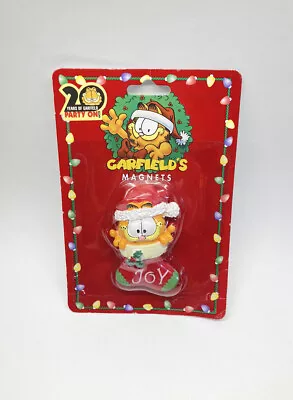 Vintage Garfield Paws Christmas Magnet Stocking Stuffer 1996 Joy Mistletoe • $11