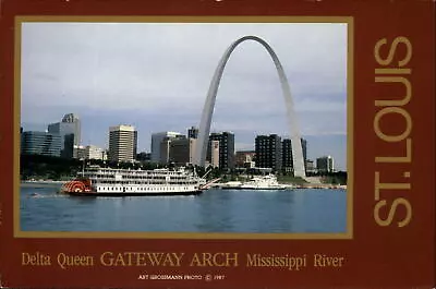 St Louis Missouri Gateway Arch Delta Queen Boat Mississippi River Postcard • $3.24