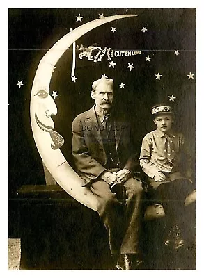 Creepy Paper Moon Father & Son Scary 8x10 Photo • $8.49