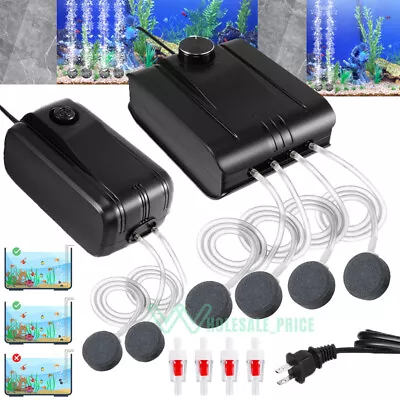 350 Gallon Aquarium Oxygen Air Pump 317GPH Adjustable Silent Fish Tank 4 Outlet • $17.09