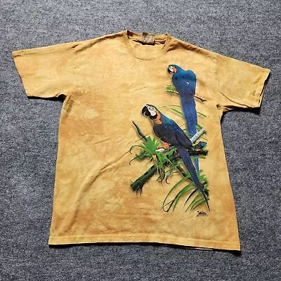 Vintage 90s The Mountain Parrot Graphic Print Yellow Shirt Size Large • $30