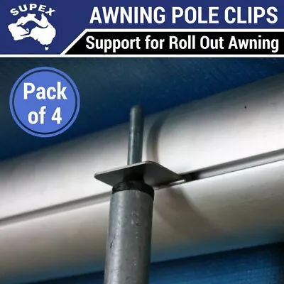 4x Caravan Awning Pole Bracket Support For Roll Out Awning Tie Down Brackets • $29.95