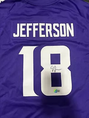 Justin Jefferson Signed Autographed Vikings Nike Elite Jersey Beckett SZ XL • $5.50