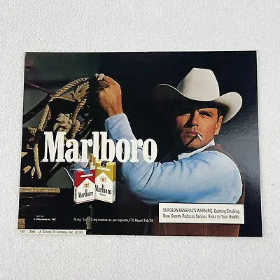 Vintage 1987 Marlboro Advertisement Display Store Sign 7.5 X10  • $19.99