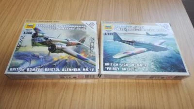 £12 • Buy BD245: Zvezda 1/200 &n 1/144 Kits - Bristol Blenheim Mk IV & Fairey Battle