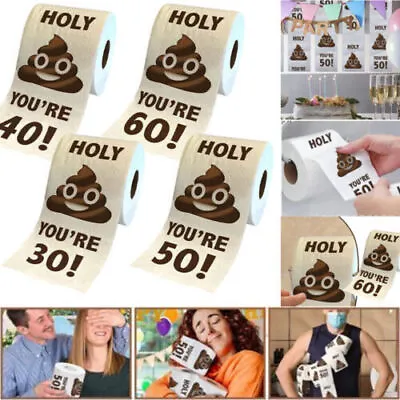 Funny Toilet Paper Roll Birthday Decoration 30th-70th Gifts For Women Men Gift • £4.58