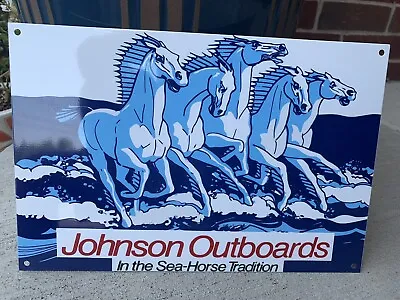 Vintage Style Johnson Outboards Sea Horse Heavy Steel Metal Quality Sign • $49.99