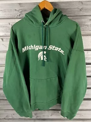 Vintage Hanes Michigan State Spartans Hoodie Sweatshirt Mens XXL/XL Faded/worn • $20.09