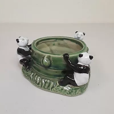 Asian Panda Bear Planter Lucky Bamboo Pot Chinese Decor • $24.39