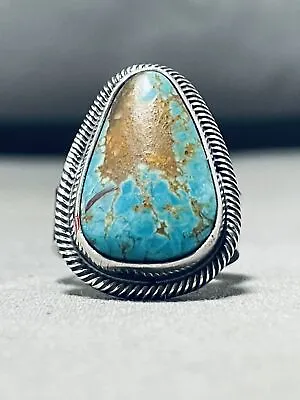 Impressive Vintage Navajo Royston Turquoise Signed Sterling Silver Ring • $221.99