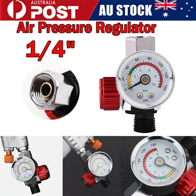 1/4  Adjustable Air Regulator Bar Pressure Gauge Paint For Spray Sprayer Gun • $16.45