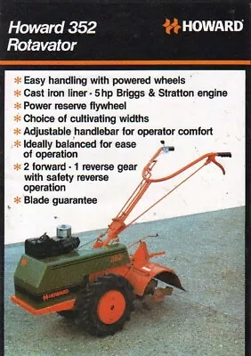 Howard  352  Garden Rotavator Brochure Leaflet • £5.50