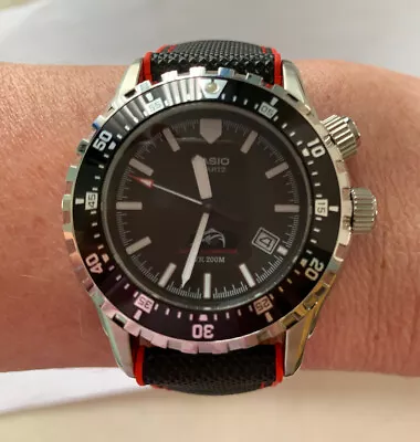 Casio MDV 102 Marlin Super Illuminator Divers Watch. Rubber + Sailcloth Strap. • £250