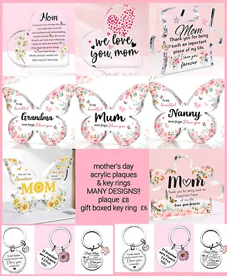 Acrylic Keepsake Mothers Day Gifts Ornament For Mum Nan Nanny Grandma  • £8