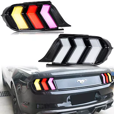 LED RGB Tail Lights For Ford Mustang 2015-2023 Animation Sequential Rear Lamps • £531.99