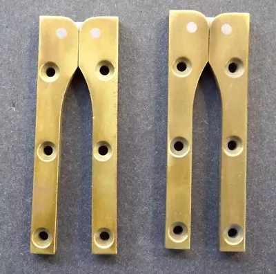 Vintage Pair Of Card Table Solid Brass Hinges From Former Furniture Shop • $42.07