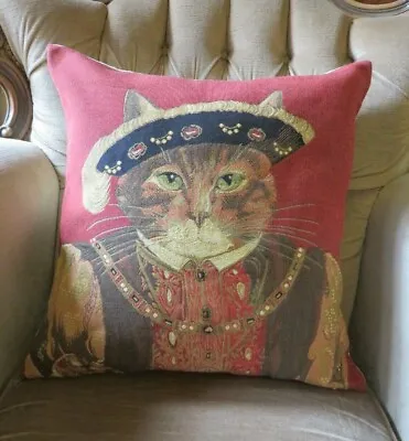 King Henry Viii Tower Of London Ginger Top Cat Tapestry Cushion Cover Only • £31.49
