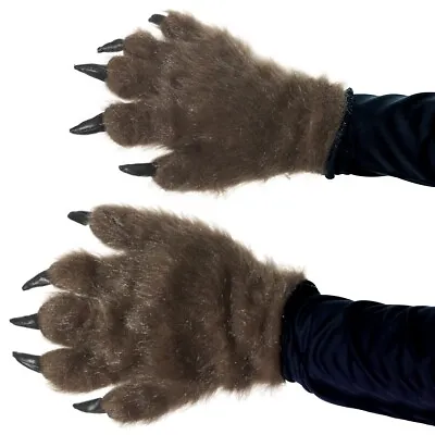 Hairy Monster Hands Adult Wolf Costume Halloween Fancy Dress • $16.87