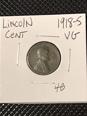 1918-S Lincoln Cent VG • $1.80